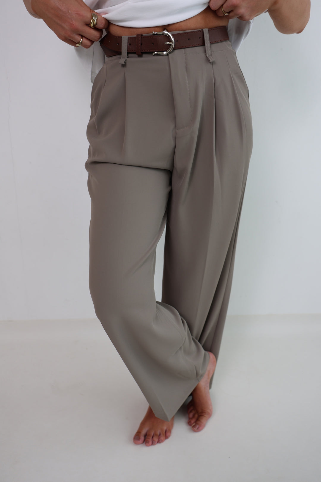 Bundfaltenhose mit Gürtel Anna (23091)