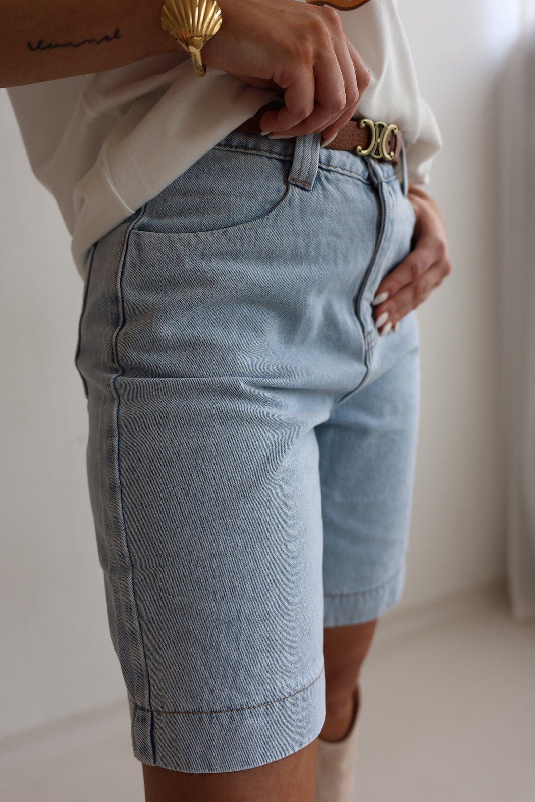 Long Jeans Shorts Wide Leg (037497)