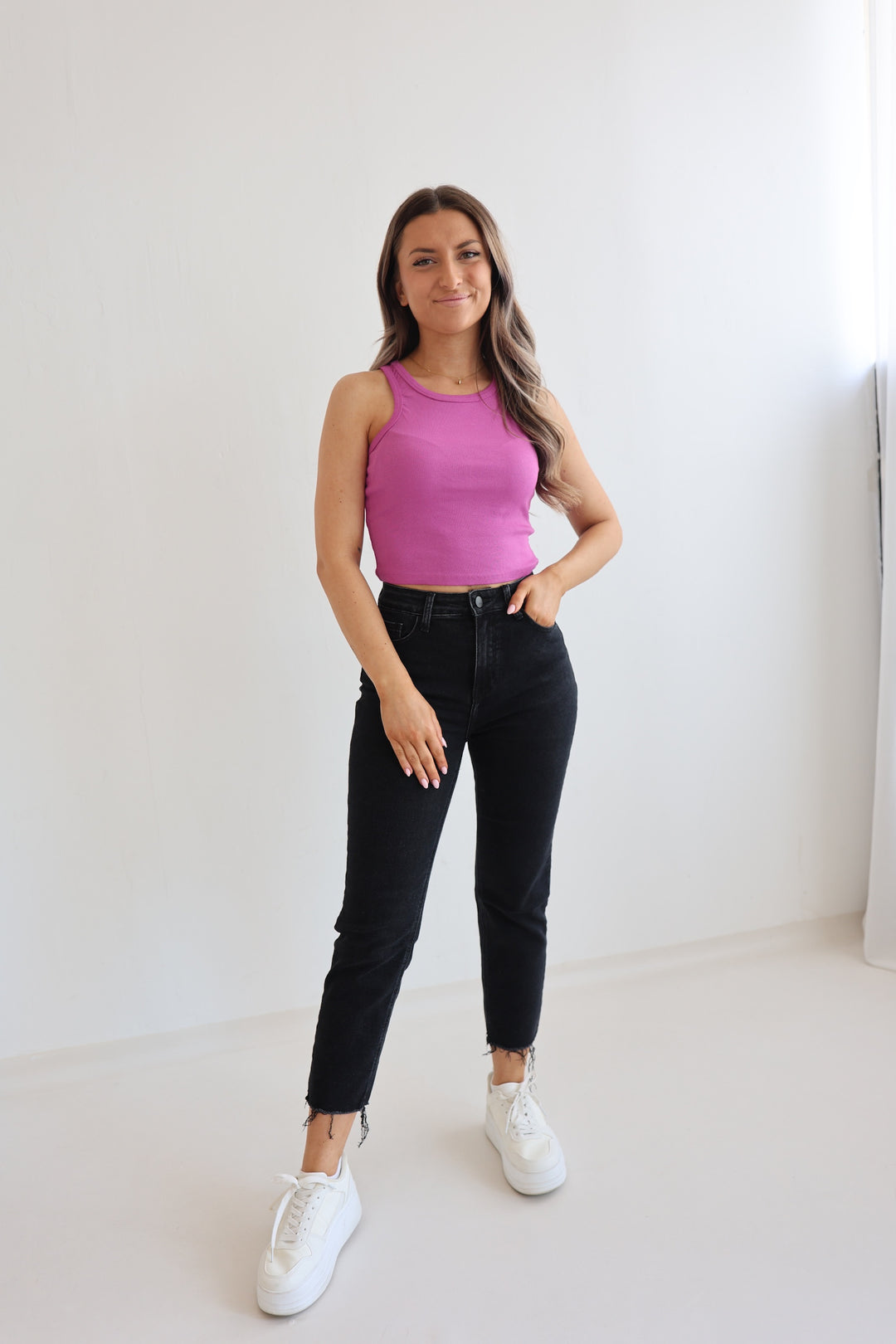 Schwarze Mom Jeans Evelyn (1637)