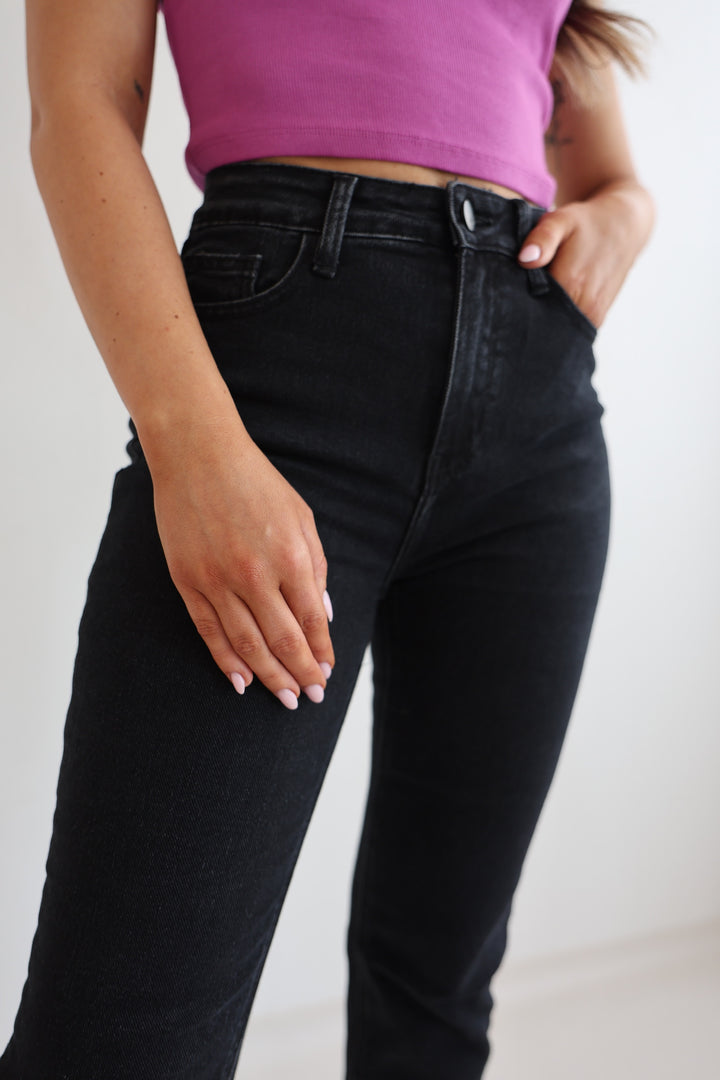 Schwarze Mom Jeans Evelyn (1637)