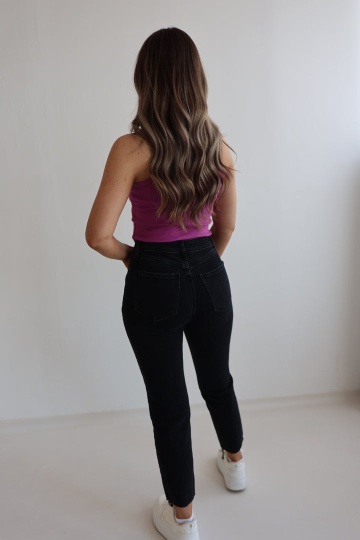 Schwarze Mom Jeans Evelyn (1637)