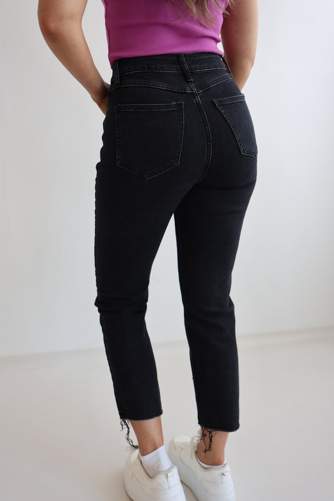 Schwarze Mom Jeans Evelyn (1637)