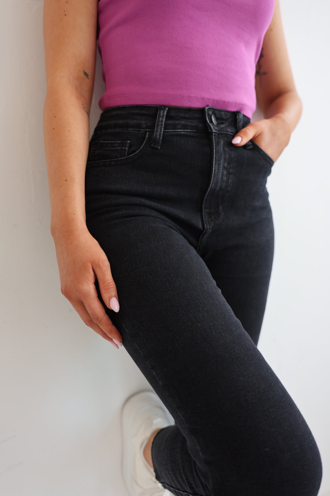 Schwarze Mom Jeans Evelyn (1637)