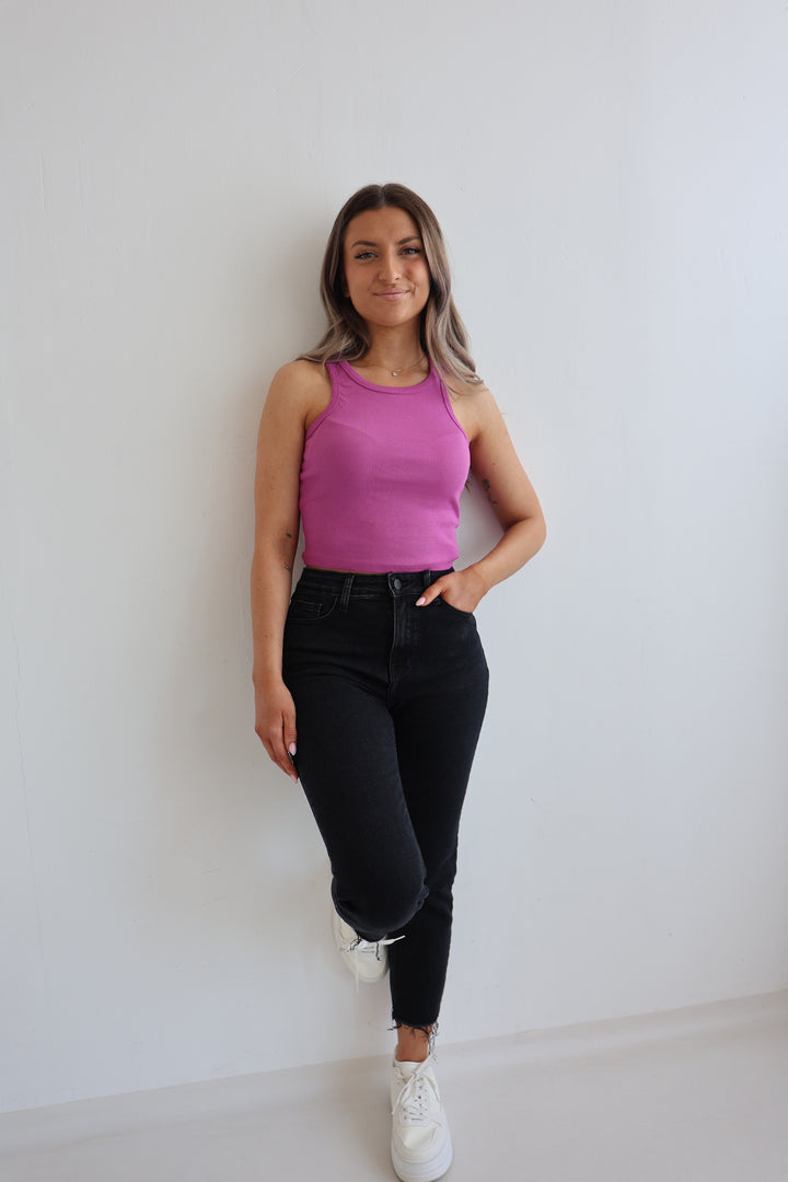Schwarze Mom Jeans Evelyn (1637)