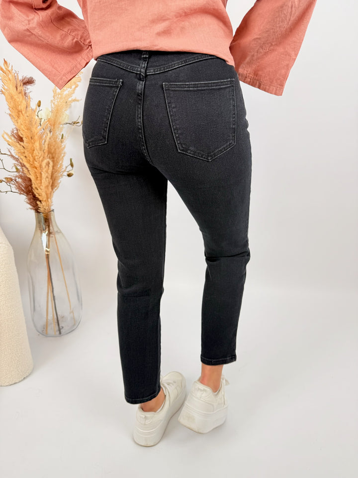 Schwarze Mom Jeans Evelyn (1637)