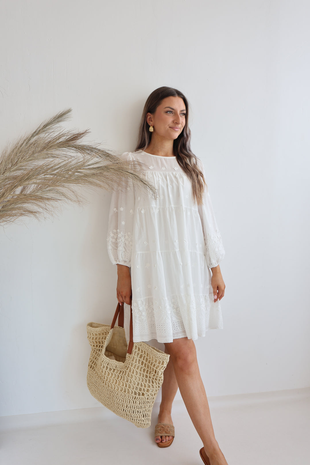 Cottondress mit 3D Blumen Finja