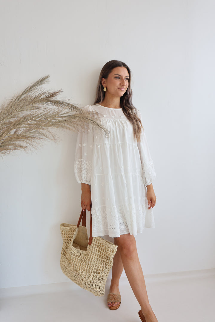 Cottondress mit 3D Blumen Finja