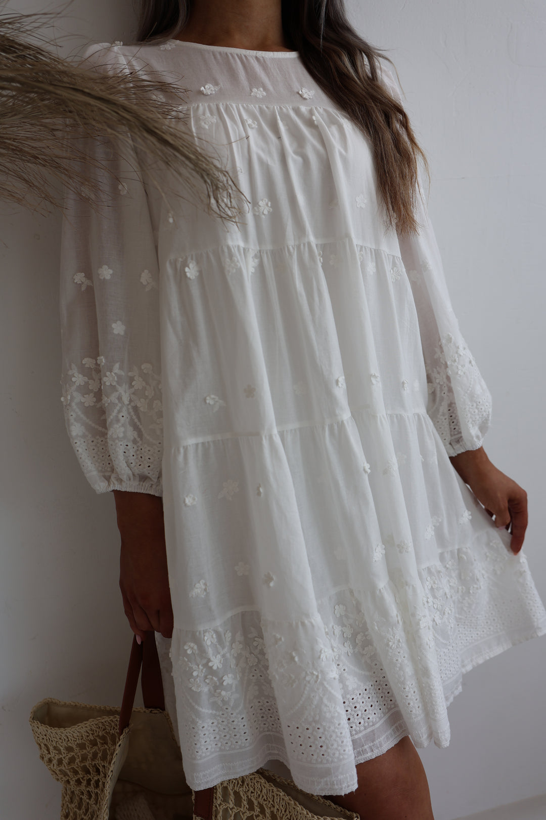 Cottondress mit 3D Blumen Finja
