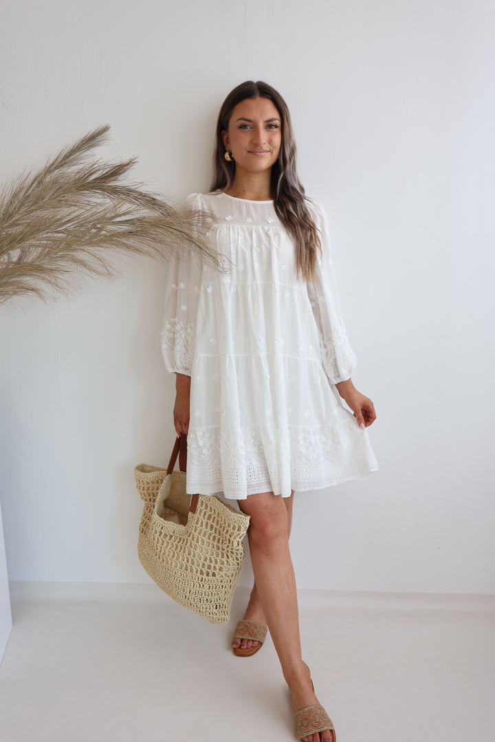Cottondress mit 3D Blumen Finja