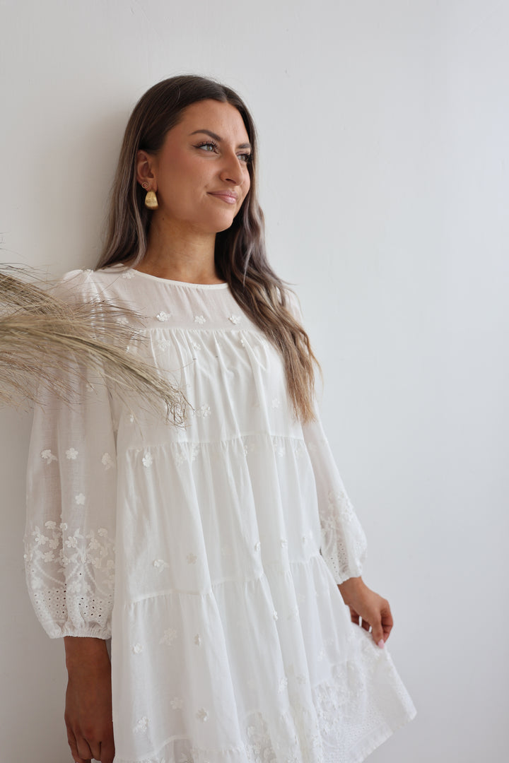 Cottondress mit 3D Blumen Finja