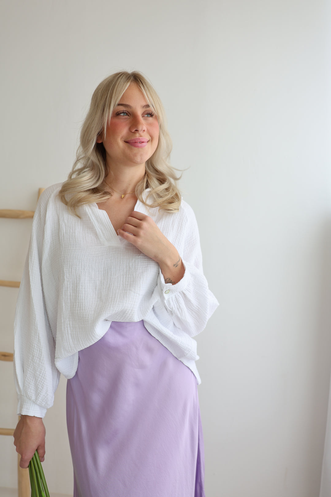 Schlupfbluse aus Musselin Chloe
