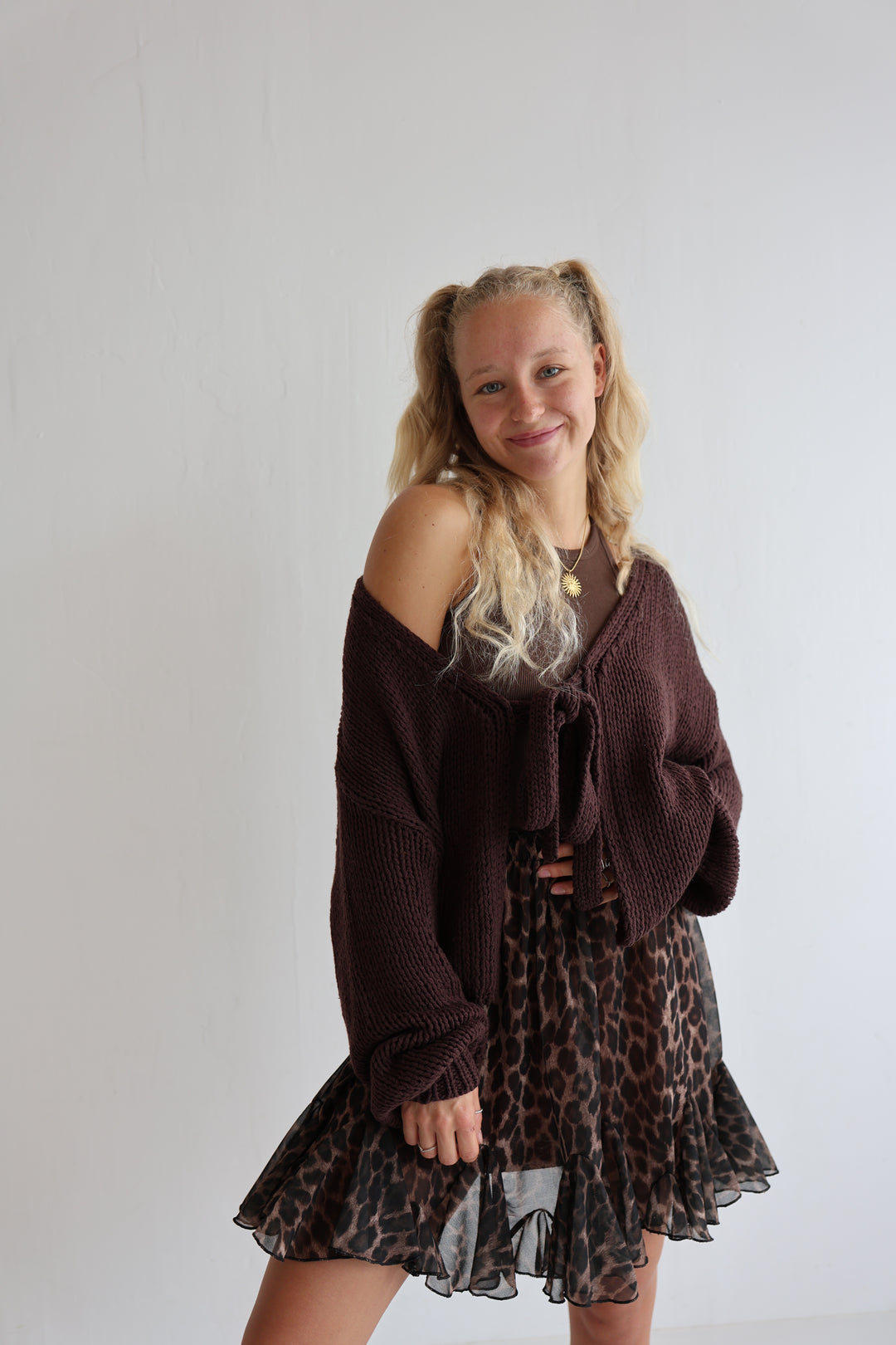 Kurzer Volantrock mit Leoprint Mona