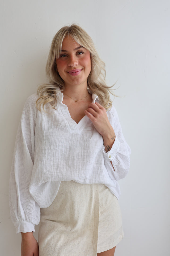 Schlupfbluse aus Musselin Chloe