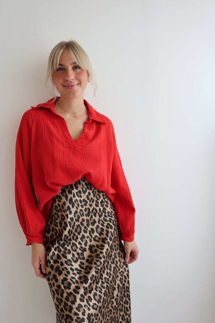 Schlupfbluse aus Musselin Chloe