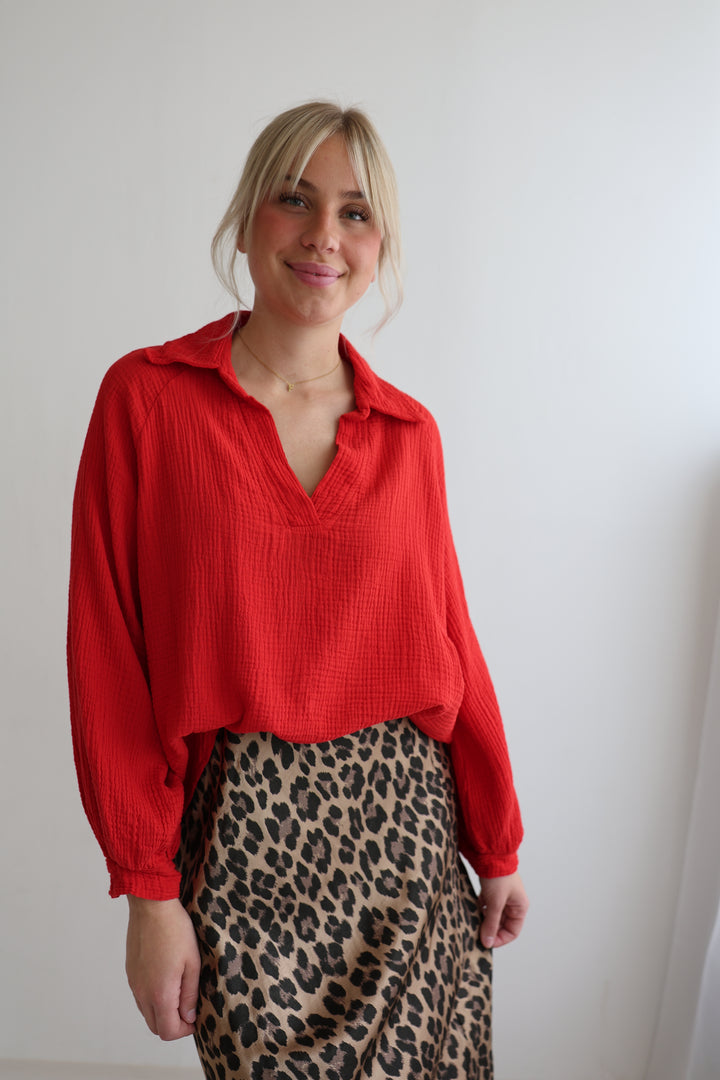 Schlupfbluse aus Musselin Chloe