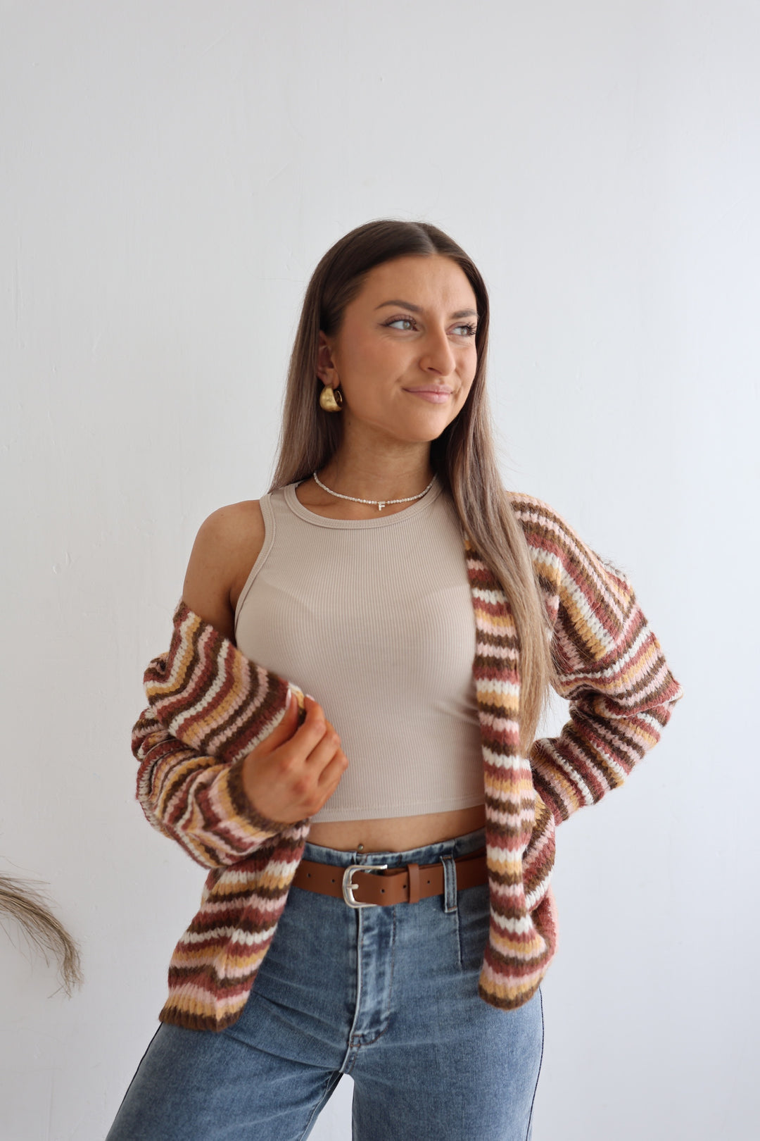 Gestreifter Strickcardigan Hannah