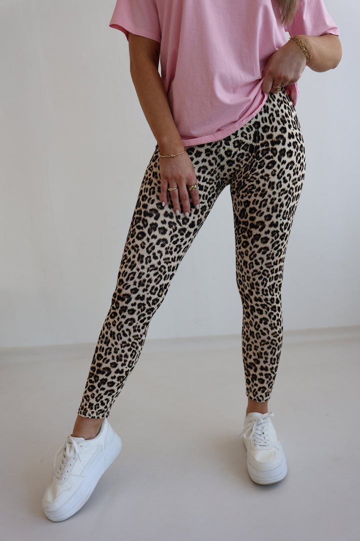Leggings mit Leoprint aus Viskose Bibi