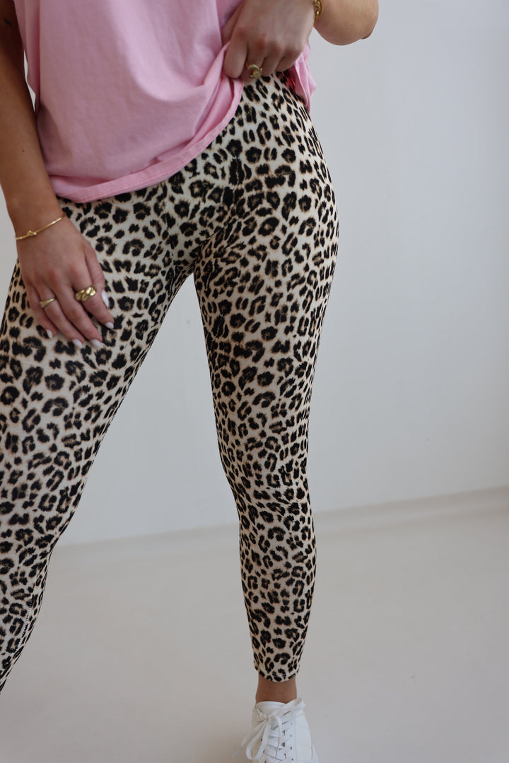 Leggings mit Leoprint aus Viskose Bibi