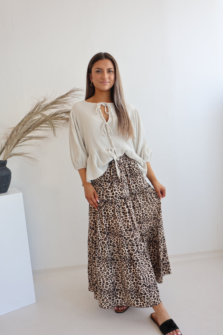 Musselinbluse mit Schleifen Linnea