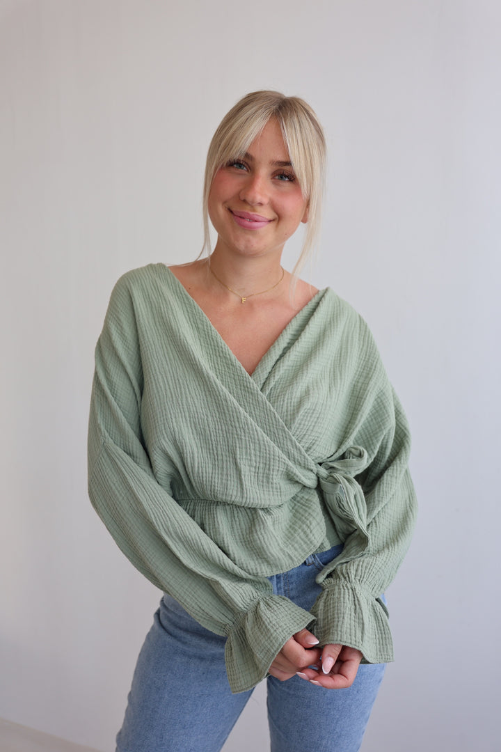 Wickelbluse aus Musselin Melly