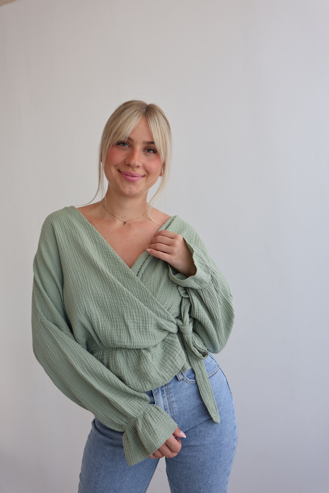 Wickelbluse aus Musselin Melly