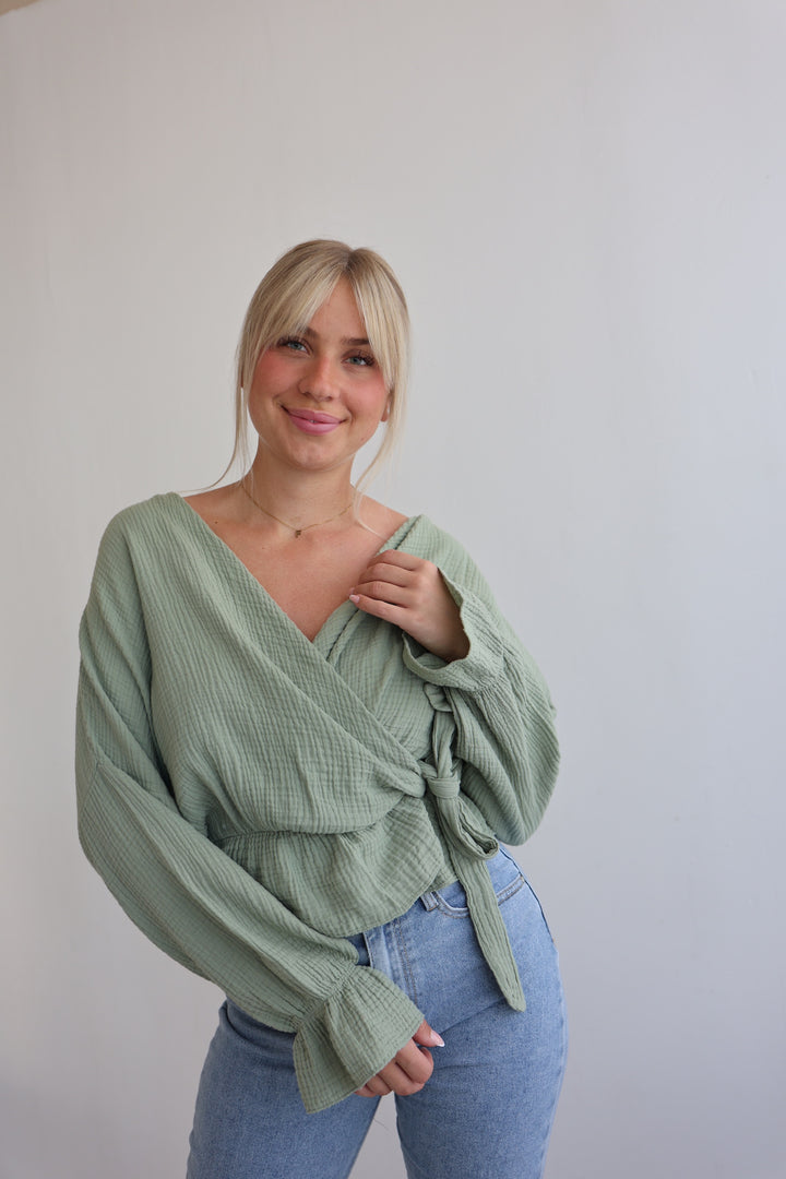 Wickelbluse aus Musselin Melly