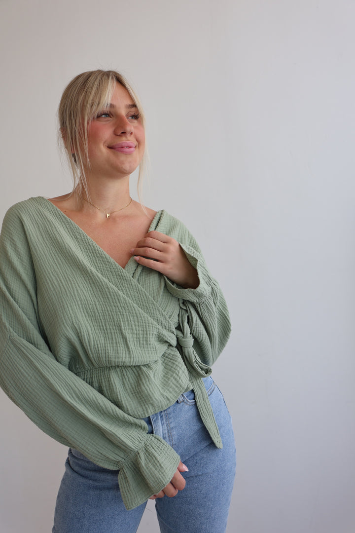 Wickelbluse aus Musselin Melly