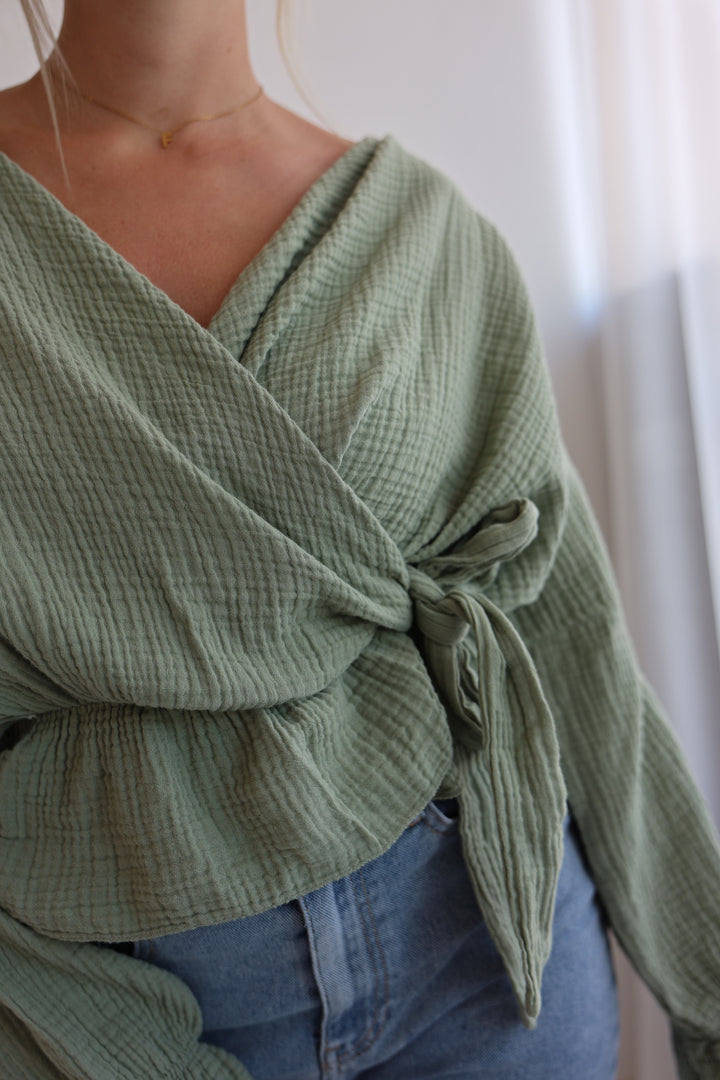 Wickelbluse aus Musselin Melly