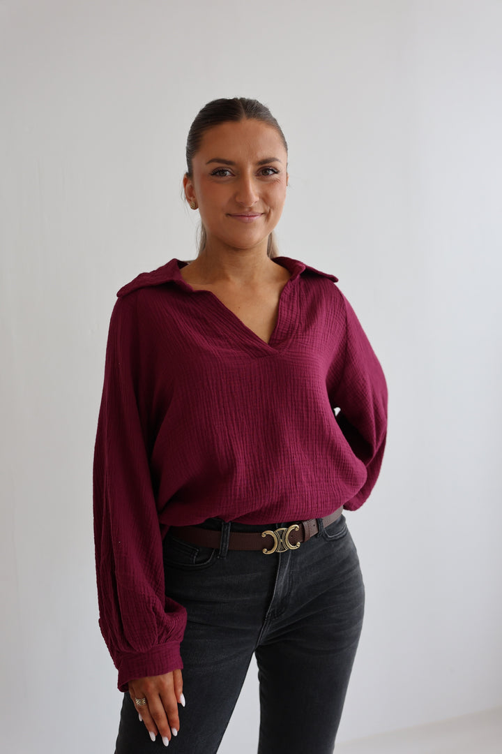 Schlupfbluse aus Musselin Chloe