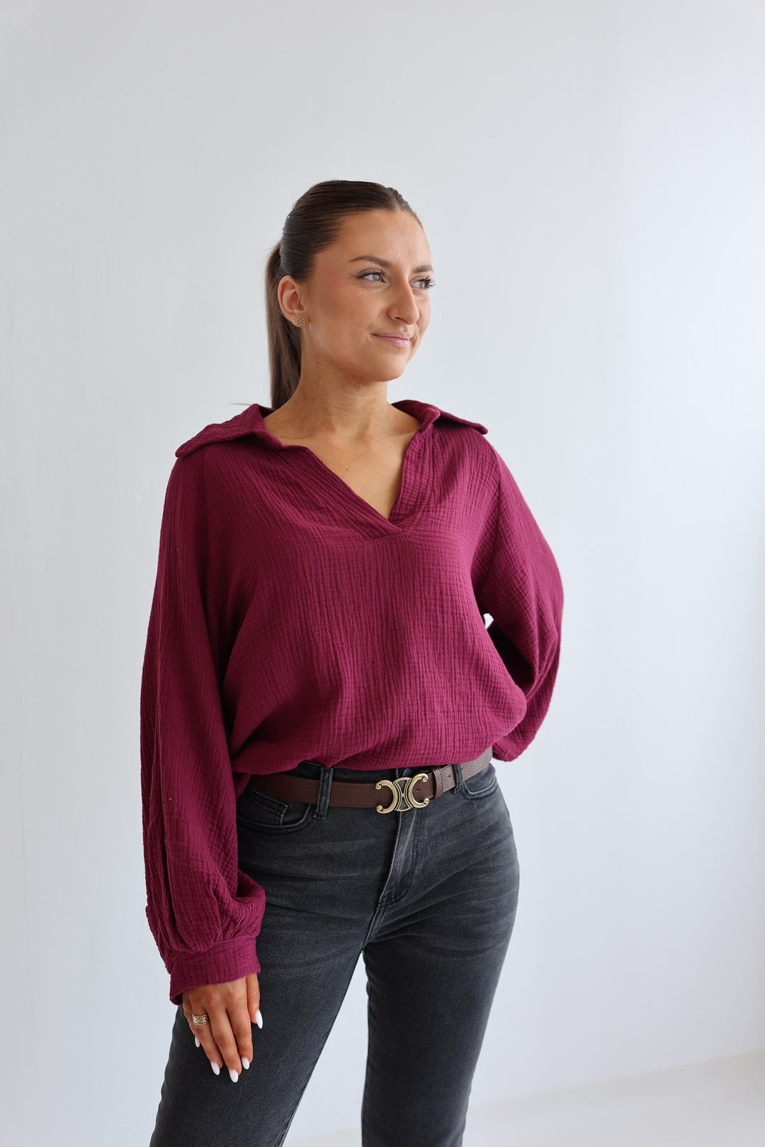 Schlupfbluse aus Musselin Chloe