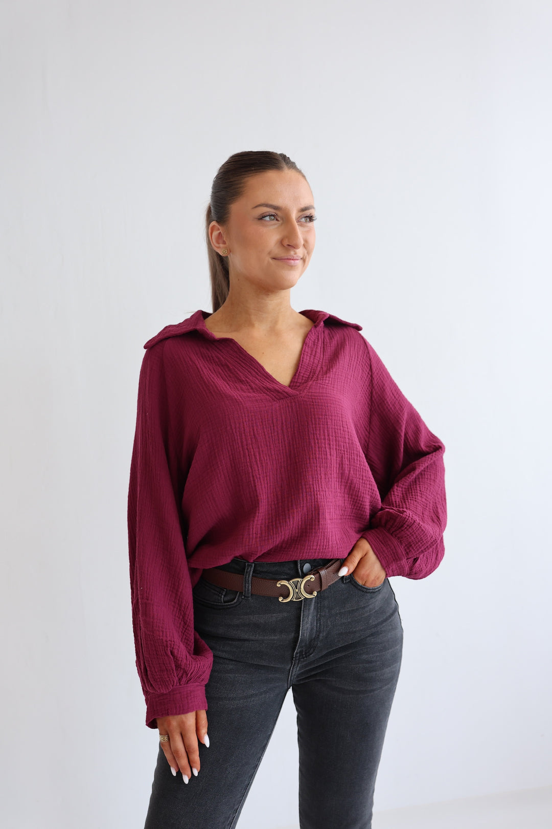 Schlupfbluse aus Musselin Chloe