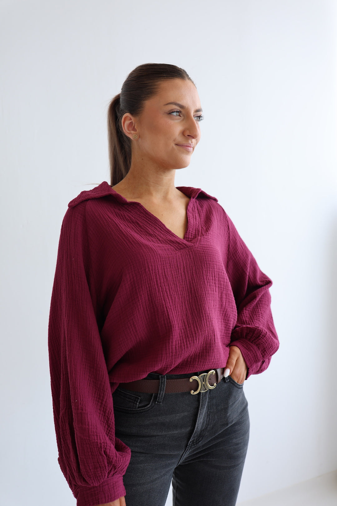 Schlupfbluse aus Musselin Chloe