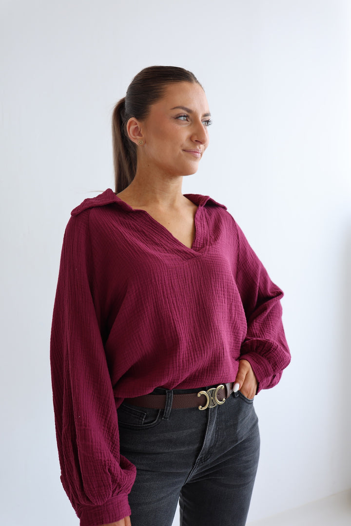 Schlupfbluse aus Musselin Chloe