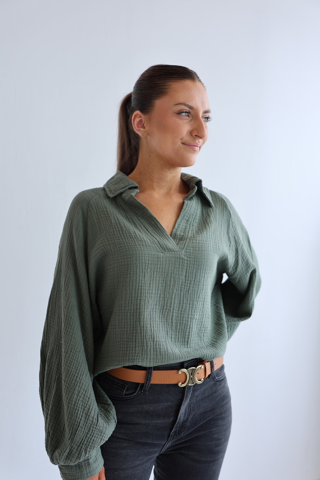 Schlupfbluse aus Musselin Chloe