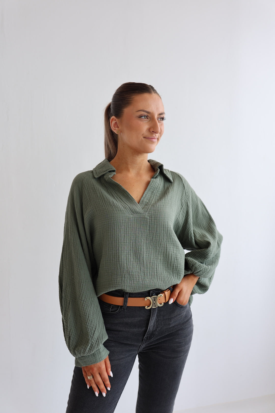 Schlupfbluse aus Musselin Chloe