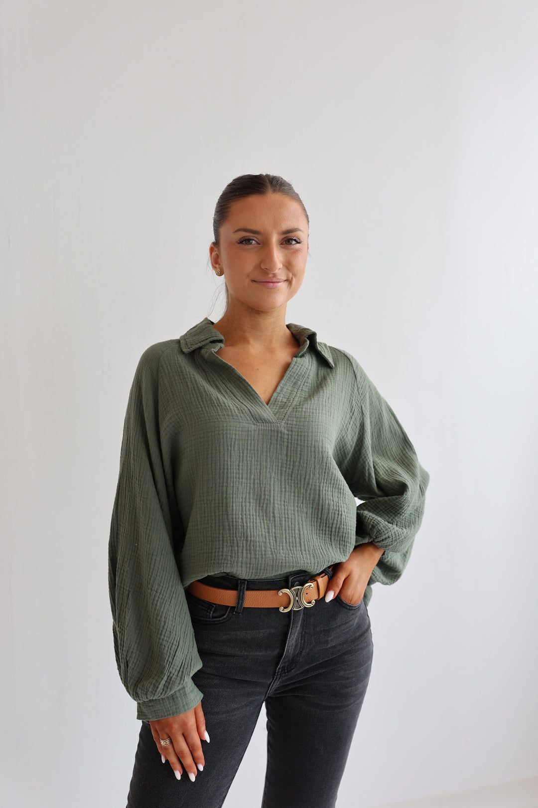 Schlupfbluse aus Musselin Chloe