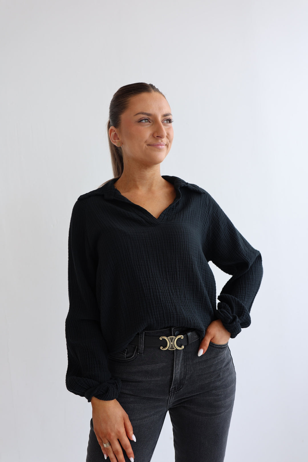 Schlupfbluse aus Musselin Chloe
