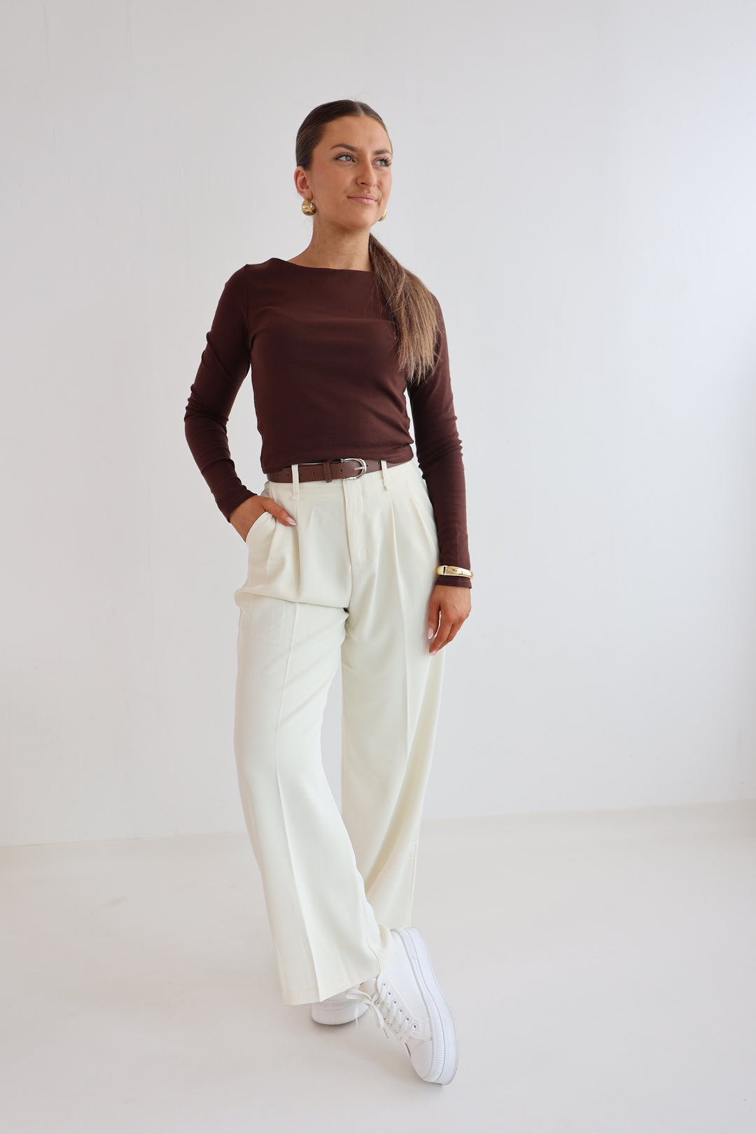 Bundfaltenhose mit Gürtel Anna (23091)