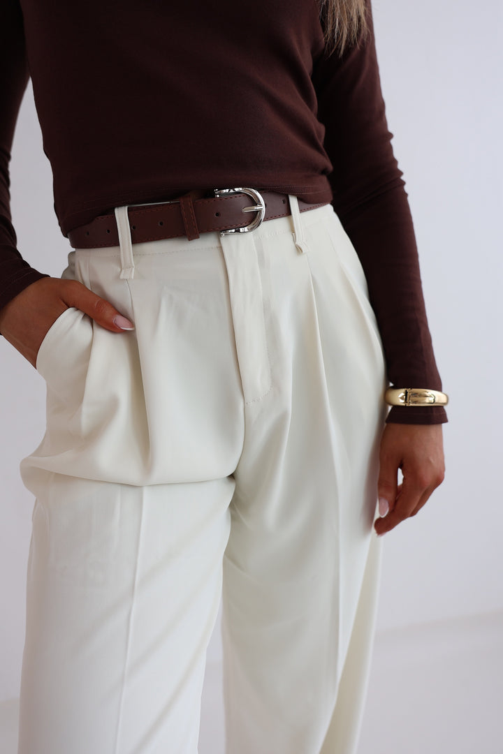 Bundfaltenhose mit Gürtel Anna (23091)