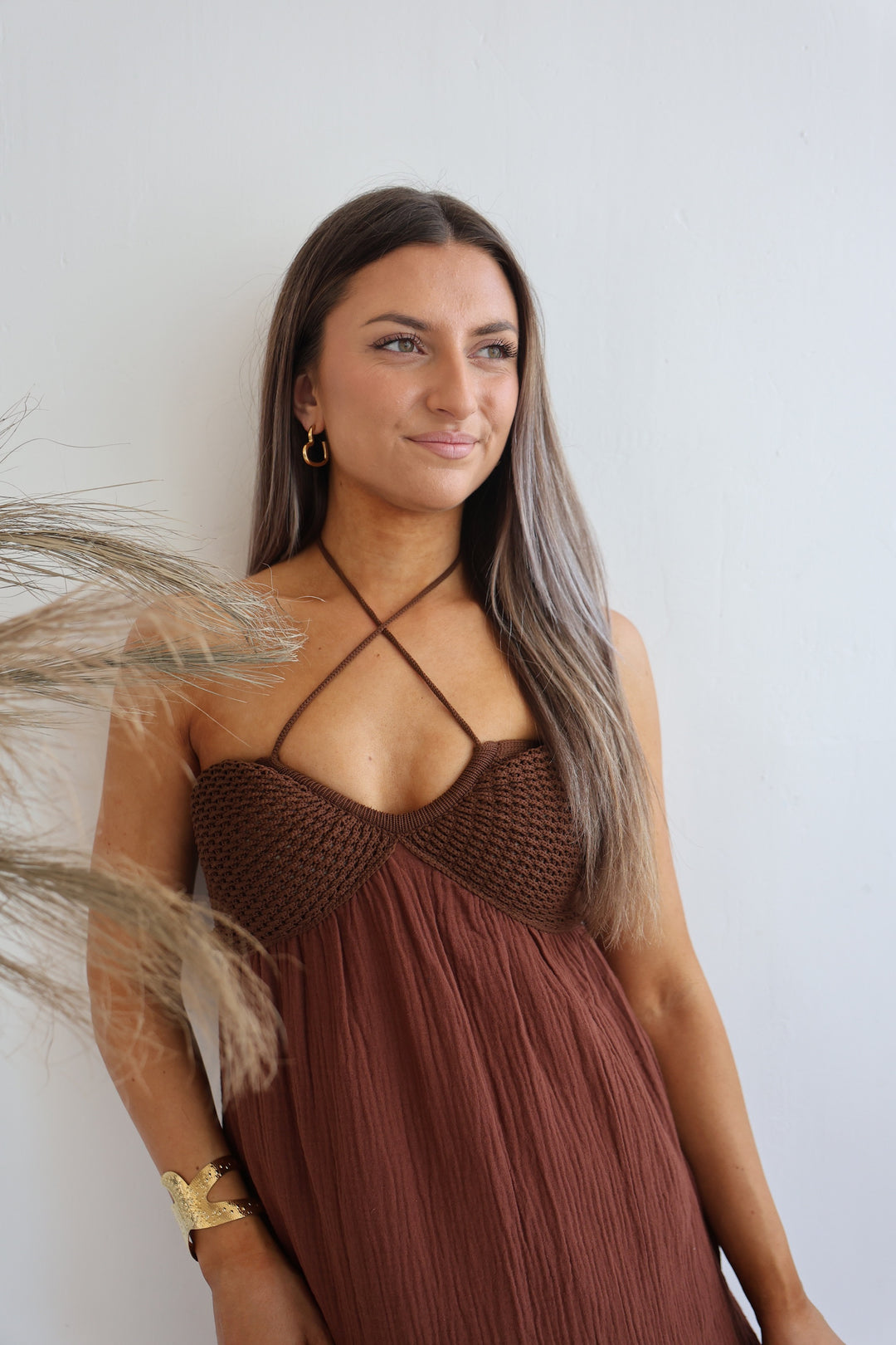 Langes Kleid mit Häkeldetails Midsummer