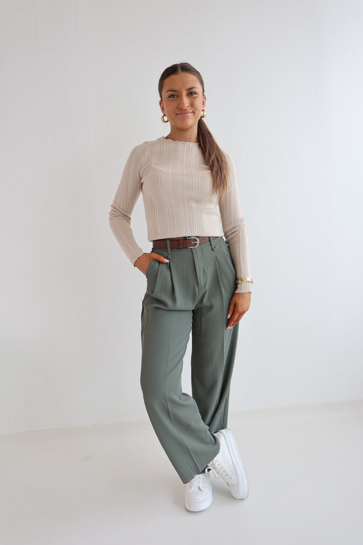 Bundfaltenhose mit Gürtel Anna (23091)