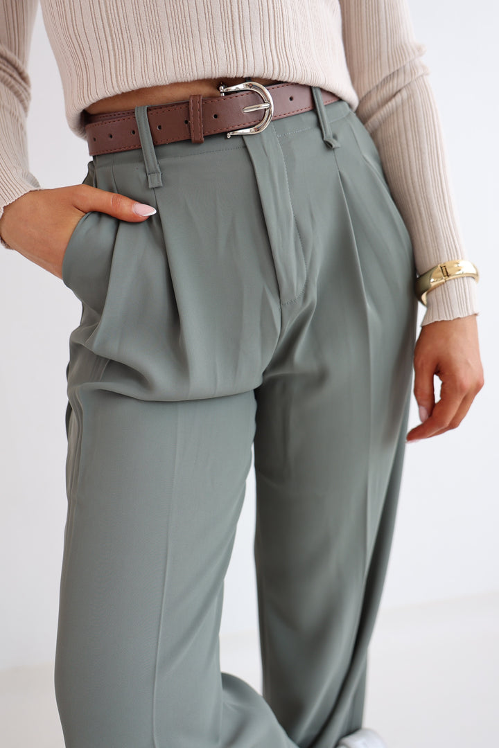 Bundfaltenhose mit Gürtel Anna (23091)