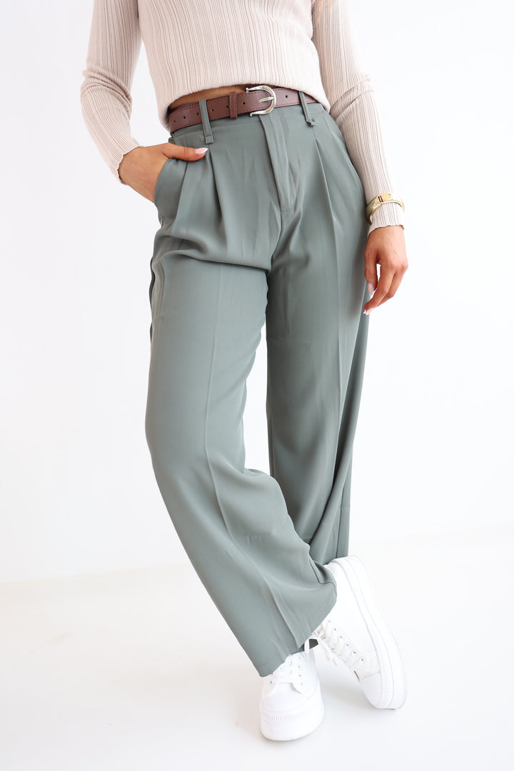 Bundfaltenhose mit Gürtel Anna (23091)