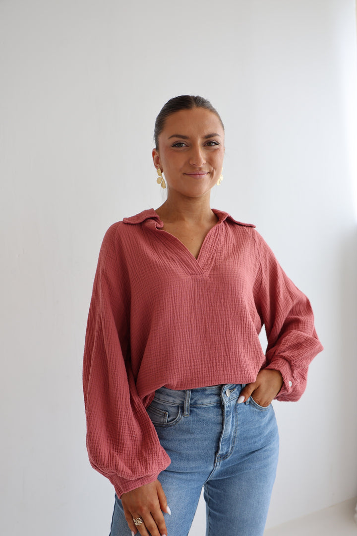 Schlupfbluse aus Musselin Chloe