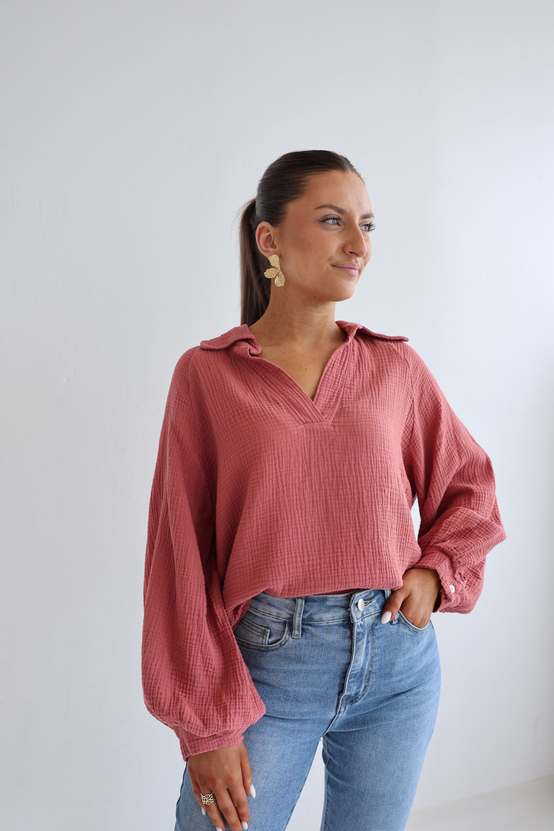 Schlupfbluse aus Musselin Chloe