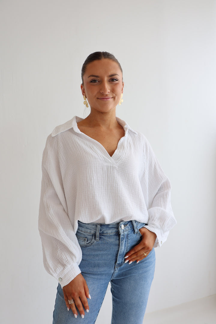 Schlupfbluse aus Musselin Chloe
