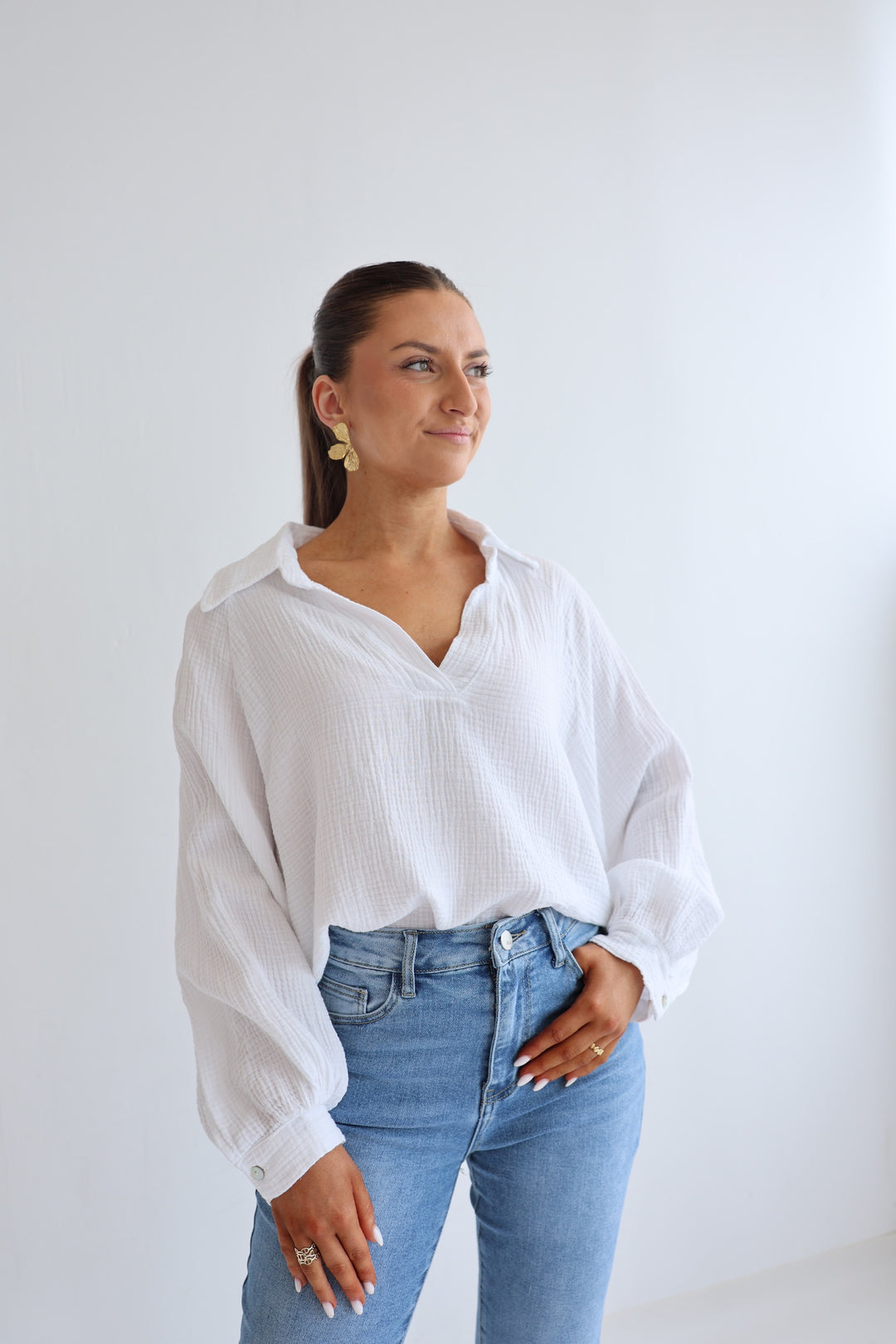 Schlupfbluse aus Musselin Chloe