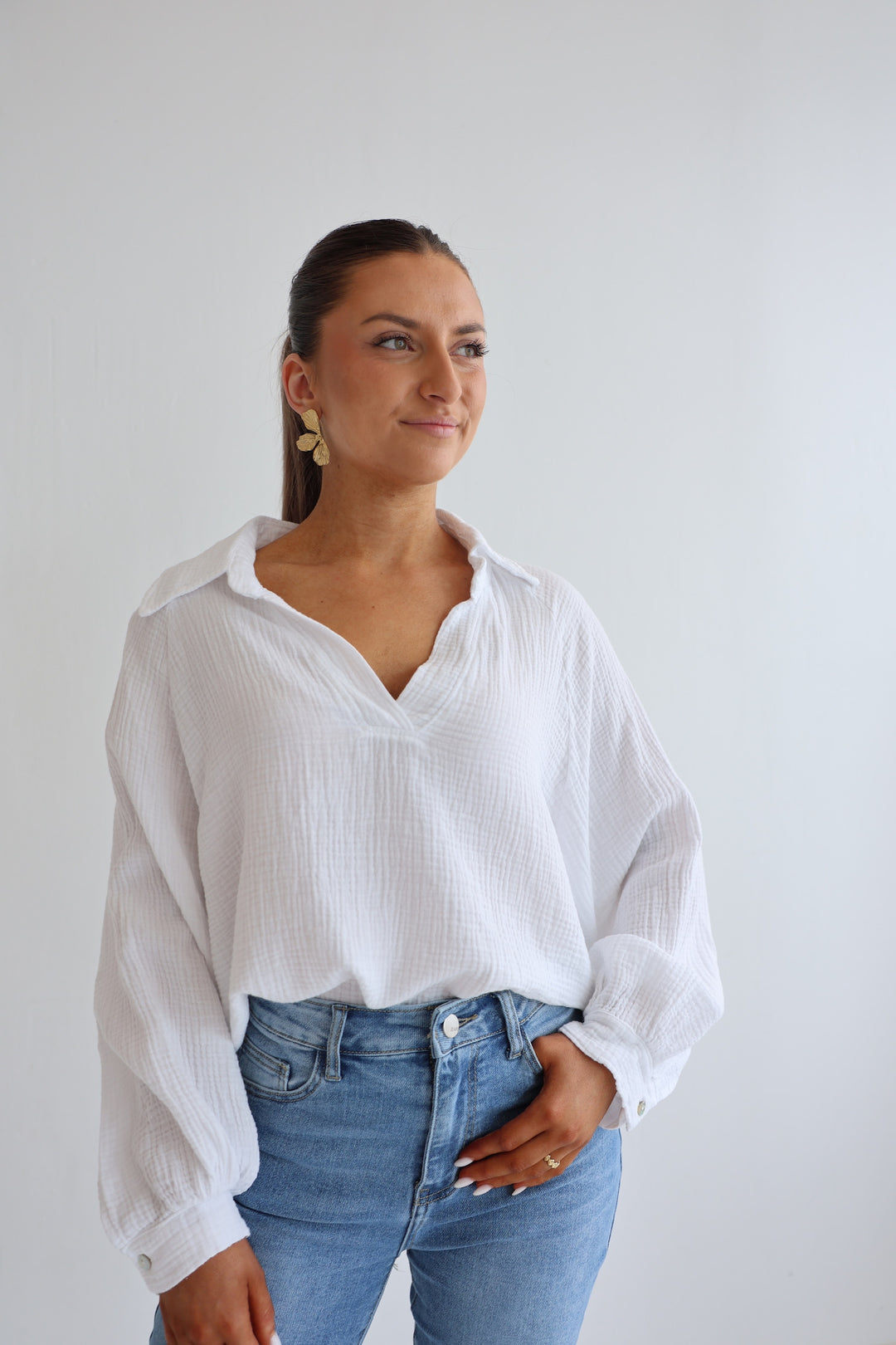 Schlupfbluse aus Musselin Chloe