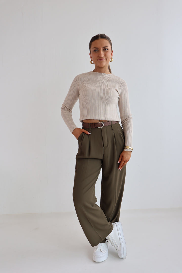 Bundfaltenhose mit Gürtel Anna (23091)