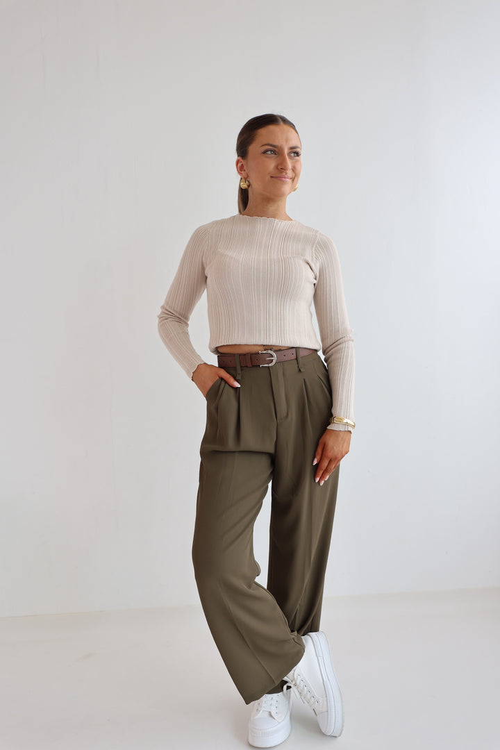 Bundfaltenhose mit Gürtel Anna (23091)